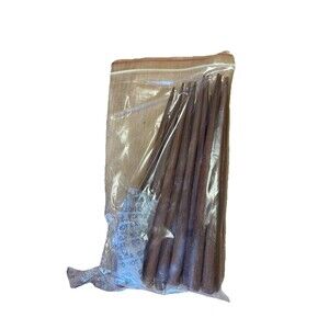 10 Wood Hair STICKS 6” TOP Drilled Brown Dyed Craft  DIY Many Uses Hair Jewelry